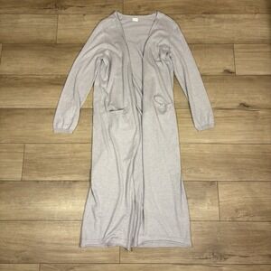 Poetry Long Cardigan Sweater Women's Size 10 Gray 100% Cotton Stretch Casual